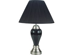 Crown Mark - Black 26" Porcelain Lamp & Shade Set