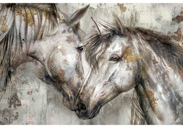 Classy Art - Horses Together 40x60 Brilliant Tempered Glass