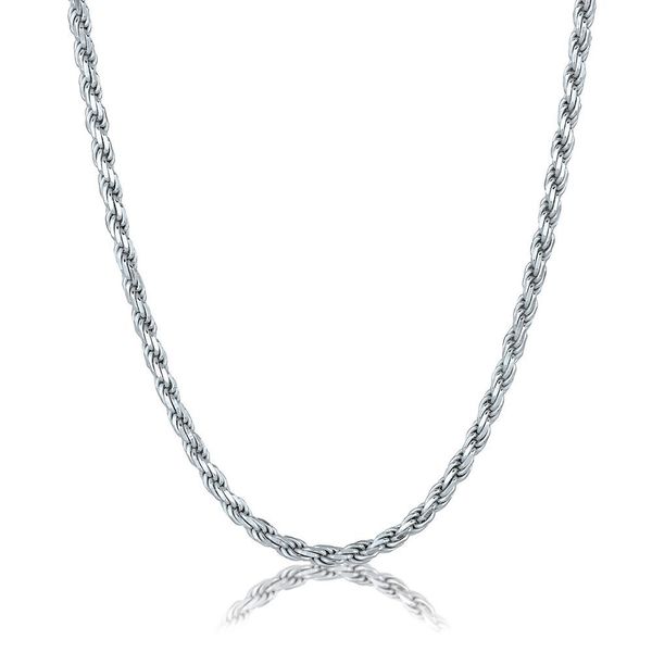 S Silver 4.25m 24"Diamond Cut Rope Chain