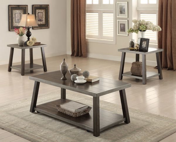 Crown Mark - Miles Coffee Tbl w/Casters and 2 End Tables