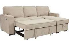 Darton Beig Sectional w/Pop-Up Bed&Storage Chaise
