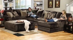 Jackson/Catnapper - Everest Chocolate RSF&LSF Chaise w/Ottoman