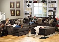 Jackson/Catnapper - Everest Chocolate Sectional w/2 Chaise,Love,&Csl