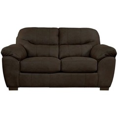 Crown Mark - Legend Chocolate w/Quilted panels Loveseat