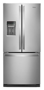 Whirlpool - 20 cu ft French Door Frig - Finger Print Res-SS
