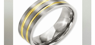 Titanium Yellow IP Plated Brushed and Polished 8mm