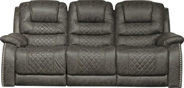 PowerRomelle Graphite Quilted Rcl Sofa & Recliner