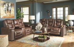 Ashley Furniture - Owner"S Box Faux Leather Pwr Reclining Sofa & Love