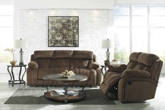 Ashley Furniture - Stricklin Chocolate Power Rcl Sofa &Love w/Console