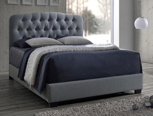 Crown Mark - Tilda Grey Queen Upholstered Bed