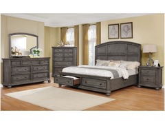 CrownMark - Lavonia King Bed w/FB Storage, D/M, NS, & Chest