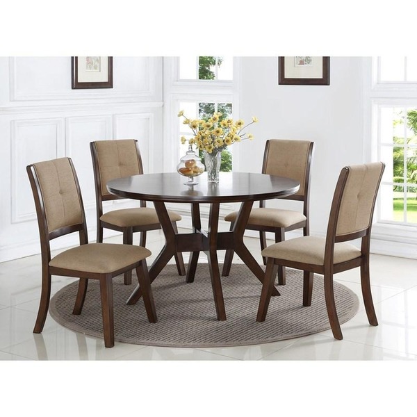 Crown Mark - Barney Round Dinette Set w/4 Chairs