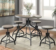 Crown Mark - Kenneth Adjustable Height Round Dinette w/4 Chairs
