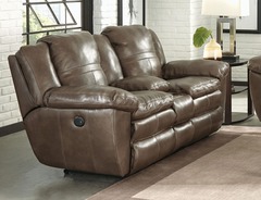 Catnapper - Aria Italian Leather Lay Flay Rcl Console Loveseat