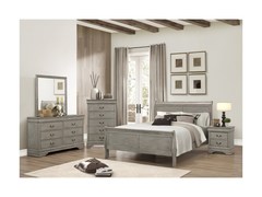 Louis Philip Grey Full Bed, D/M, NS & Chest