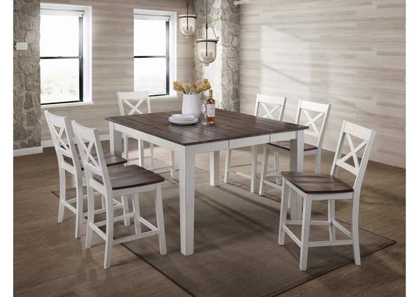 Lane A La Carte White Rect 66" Dining Table & 6 Chairs